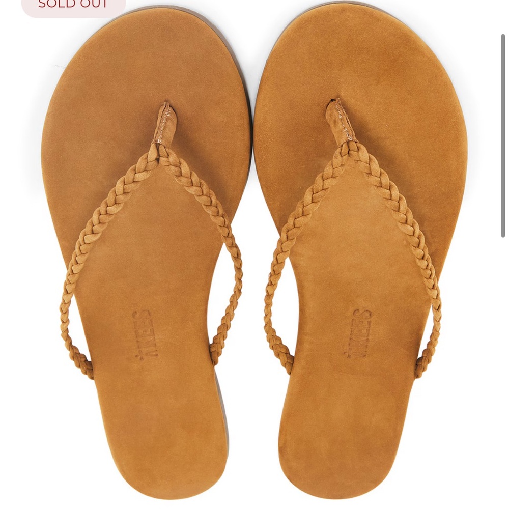 TKEES Braided Thong Sandals in Camel